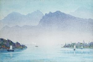 Image du vendeur pour Lake of Lucerne. Original watercolour. mis en vente par Harteveld Rare Books Ltd.