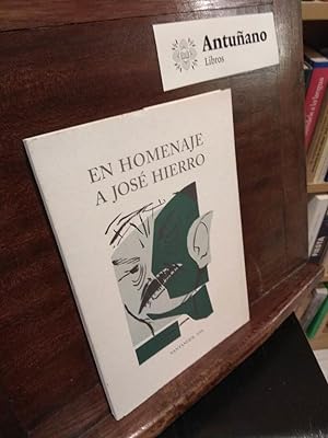 Imagen del vendedor de En homenaje a Jos Hierro a la venta por Libros Antuano