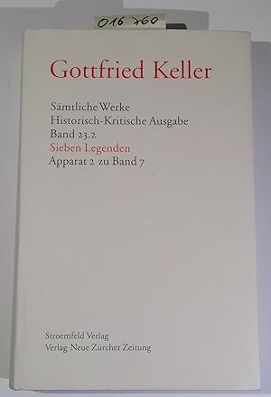 Bild des Verkufers fr Smtliche Werke. Historisch-Kritische Ausgabe, Band 23.2 / Apparate / Sieben Legenden: Apparat 2 zu Band 7 zum Verkauf von Antiquariat Trger