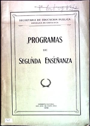 Imagen del vendedor de Programas de segunda ensenanza a la venta por books4less (Versandantiquariat Petra Gros GmbH & Co. KG)