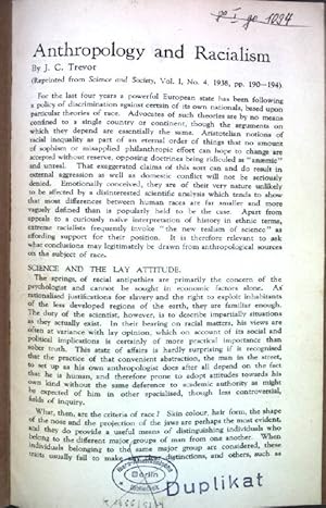 Anthropology and Racialism; From American Naturalist, vol. LXX;