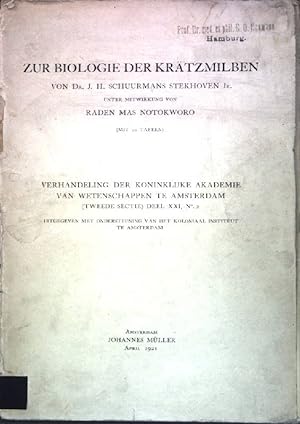 Seller image for Zur Biologie der Krtzmilben; for sale by books4less (Versandantiquariat Petra Gros GmbH & Co. KG)