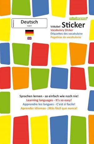 Bild des Verkufers fr mindmemo Vokabel Sticker - Grundwortschatz Deutsch (DaF) / Englisch - 280 Vokabel Aufkleber - Zusammenfassung : Lernen ganz einfach - 3D Lernhilfe zum Verkauf von AHA-BUCH GmbH