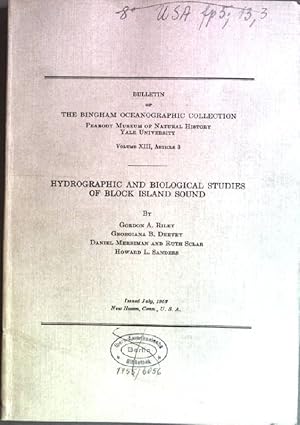 Imagen del vendedor de Hydrographic and biological studies of Block Island sound Bulletin of the Bingham Oceanographic Collection; Vol. XIII, Art. 3 a la venta por books4less (Versandantiquariat Petra Gros GmbH & Co. KG)