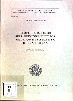 Immagine del venditore per Profili giuridici sull'opinione pubblica nell' ordinamento della chiesa Universit di Macerata; 39 venduto da books4less (Versandantiquariat Petra Gros GmbH & Co. KG)