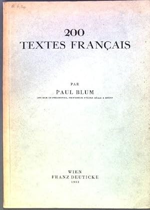 Bild des Verkufers fr 200 textes franais zum Verkauf von books4less (Versandantiquariat Petra Gros GmbH & Co. KG)