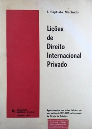Bild des Verkufers fr LIES DE DIREITO INTERNACIONAL PRIVADO. [1. EDIO] zum Verkauf von Livraria Castro e Silva
