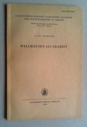 Imagen del vendedor de Wellhausen als Arabist. a la venta por Antiquariat Sander