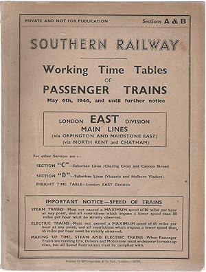 Working Time Tables of Passenger Trains London East Division Main Lines (via Orpington and Maidst...