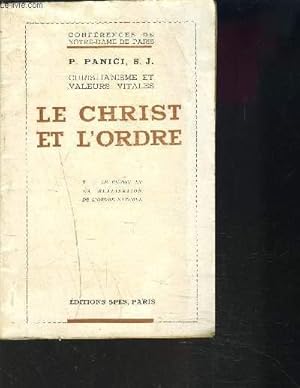 Seller image for LE CHRIST ET L'ORDRE / CHRISTIANISME ET VALEURS VITALES / Confrences de Notre-Dame de Paris / Cinquime confrence for sale by Le-Livre