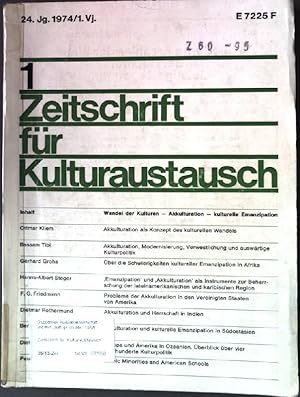 Bild des Verkufers fr Wandel der Kulturen - Akkulturation - kulturelle Emanzipation. Zeitschrift fr Kulturaustausch. Band 1. zum Verkauf von books4less (Versandantiquariat Petra Gros GmbH & Co. KG)