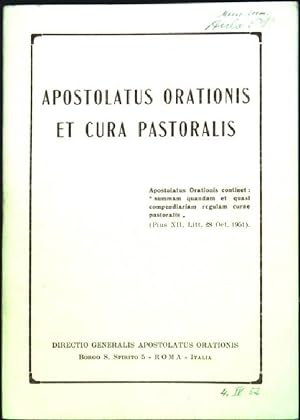 Bild des Verkufers fr Apostolatus orationis et cura pastoralis zum Verkauf von books4less (Versandantiquariat Petra Gros GmbH & Co. KG)