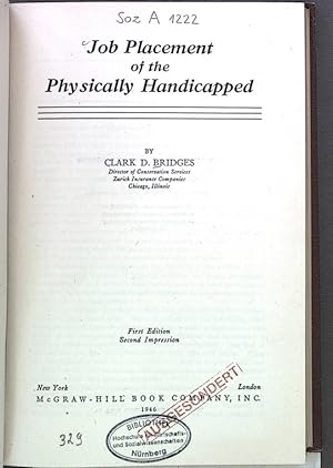 Imagen del vendedor de Job Placement of the Physically Handicapped. a la venta por Antiquariat Bookfarm