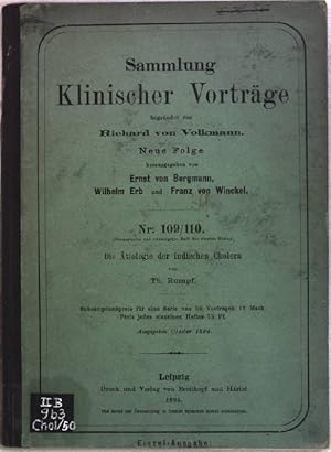 Image du vendeur pour Die tiologie der indischen Cholera; Sammlung Klinischer Vortrge Nr. 109/110; mis en vente par books4less (Versandantiquariat Petra Gros GmbH & Co. KG)