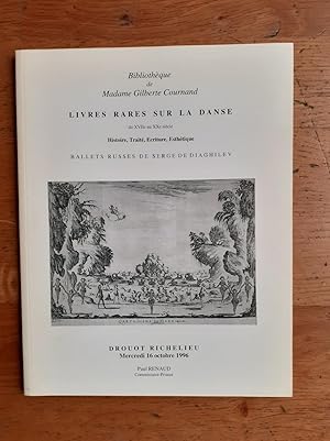 Image du vendeur pour BIBLIOTHQUE DE MADAME GILBERTE COURNAND. Livres Rares sur la Danse du XVII au XX sicle. Histoire, Trait, criture, Esthtique. Ballets Russes de Serge Diaghilev. Loe Fuller. Isadora Duncan. Drouot Richelieu, mercredi 16 octobre 1996 . mis en vente par Librairie Sainte-Marie