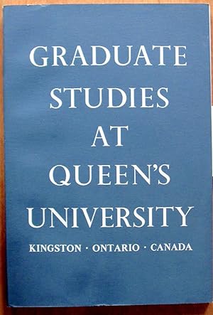 Immagine del venditore per Graduate Studies at Queen's University venduto da Ken Jackson