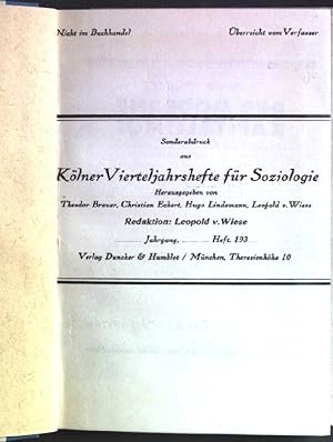 Seller image for Zur Religionssoziologie des englischen Protestantismus aus: Klner Vierteljahreshefte fr Soziologie; Jahrgang XI, Heft 3/ 4 for sale by books4less (Versandantiquariat Petra Gros GmbH & Co. KG)