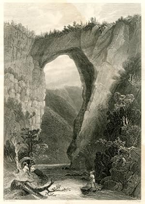 Natural Bridge, Virginia - Stahlstich von W. H. Bartlett