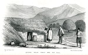 Quichua Indian family and hut - Peru - Völkerkunde - Lithographie aus Exploration of the Valley o...