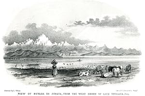 View of Nevada de Sorata, from the west shore of Lake Titicaca - Peru - Lithographie aus Explorat...