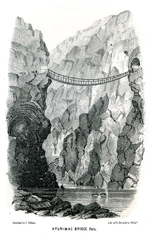 Apurimac Bridge - Peru - Lithographie aus Exploration of the Valley of the Amazon