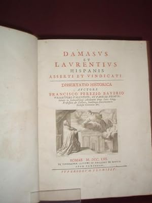 Imagen del vendedor de DAMASUS ET LAURENTIUS PEREZ BAYER FRANCISCO 1756 a la venta por LIBRERIA ANTICUARIA SANZ