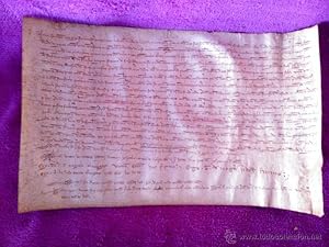 PERGAMINO MANUSCRITO, DONACION DE TIERRAS POR D. FARRER DE CARRERAS, VIC 1288