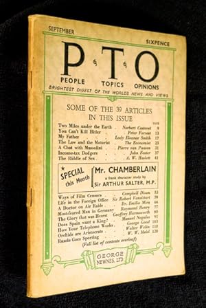 People Topics Opinions / PTO / P.T.O. Vol. 1. No.3, September 1939. Brightest Digest of the World...