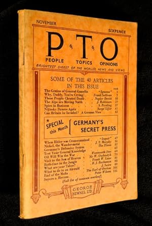 People Topics Opinions / PTO / P.T.O. Vol. 1. No.5, November 1939. Brightest Digest of the World'...