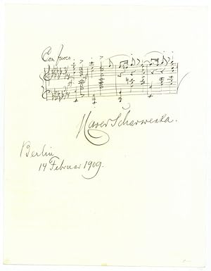Immagine del venditore per Autograph musical quotation signed. venduto da Antiquariat INLIBRIS Gilhofer Nfg. GmbH