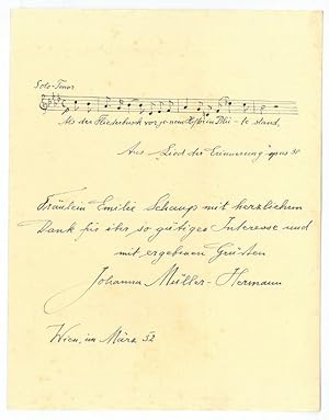 Seller image for Eigenh. Musikzitat mit U. for sale by Antiquariat INLIBRIS Gilhofer Nfg. GmbH