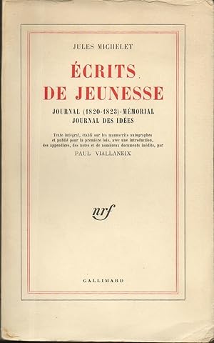 Image du vendeur pour ECRITS DE JEUNESSE. Journal 1820-1823 - Mmorial - Journal des ides. mis en vente par Librairie Le Livre Penseur