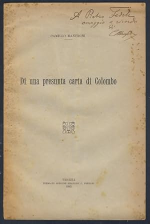 Bild des Verkufers fr Di una presunta carta di Colombo zum Verkauf von Parigi Books, Vintage and Rare