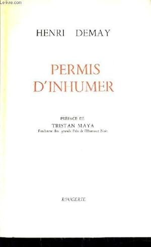 Bild des Verkufers fr PERMIS D'INHUMER. zum Verkauf von Le-Livre