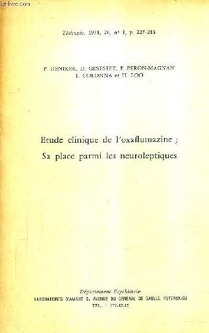Bild des Verkufers fr ETUDE CLINIQUE DE L'OXAFLUMAZINE SA PLACE PARMI LES NEUROLEPTIQUES - THERAPIE 1971 26 N1. zum Verkauf von Le-Livre