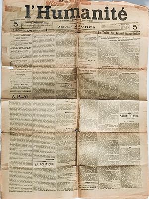 Seller image for L'Humanit. Journal socialiste quotidien. Premire Anne. N 3 : mercredi 20 avril 1904 for sale by Librairie du Cardinal