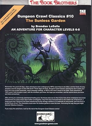 Bild des Verkufers fr Dungeon Crawl Classics #10: The Sunless Garden zum Verkauf von THE BOOK BROTHERS