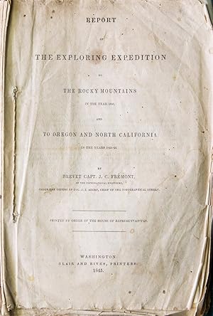 Bild des Verkufers fr Report of the Exploring Expedition to the Rocky Mountains in the Year 1842, and to Oregon and North California in the Years 1843-'44 . Printed by Order of the House zum Verkauf von James Cummins Bookseller, ABAA