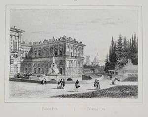 Lithographie-Ansicht von Arnout. Palais Pitti / Palazzo Pitti.