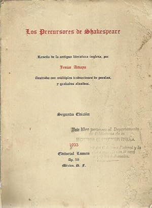 Seller image for LOS PRECURSORES DE SHAKESPEARE for sale by Libreria Rosela