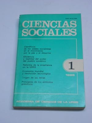Seller image for CIENCIAS SOCIALES N 1. 1986. for sale by Librera J. Cintas