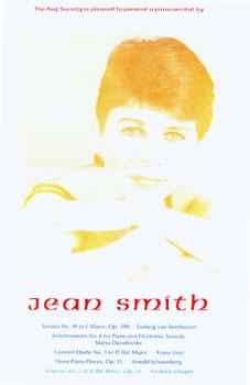 The Arif Society Is Pleased to Present a Piano Recital by Jean Smith.