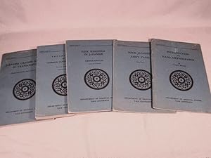 Bild des Verkufers fr Mirror Series B Numbers 1-5. Introduction to Kana Orthography. Easy Readings in Japanese Geographical from the Tukuhon. Four Japanese Fairy Tales (Kana Text). Vocabulary of Common Japanese Words. Japanese Graded Readings in Transcription (Naganuma Reader, Book I, Parts 2 and 3). In five volumes. zum Verkauf von J & J House Booksellers, ABAA