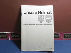 Unsere Heimat. - Jahrgang 53, 1982, Heft 1 - Zeitschrift des Vereines für Landeskunde von Niederö...