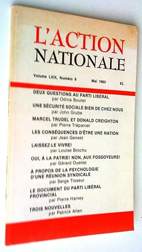 L'Action nationale, vol. LXIX, no 9, mai 1980