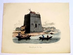 1 Handcoloured lithographed Plate (Château-fort près Tien-Sing) from LA CHINE, MOEURS, USAGES, CO...