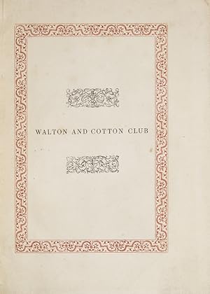 Bild des Verkufers fr Rules and Regulations of Walton and Cotton Club; Instituted 19th March 1817. Revised 8th April 1840 zum Verkauf von James Cummins Bookseller, ABAA