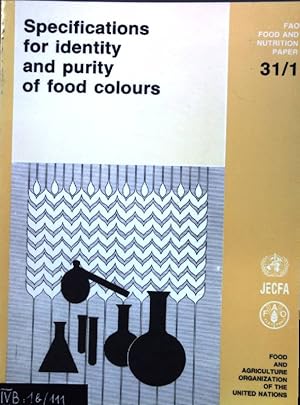 Bild des Verkufers fr Specifications for Identity and Purity of Food Colours; Fao Food and Nutrition Paper 31/1; zum Verkauf von books4less (Versandantiquariat Petra Gros GmbH & Co. KG)