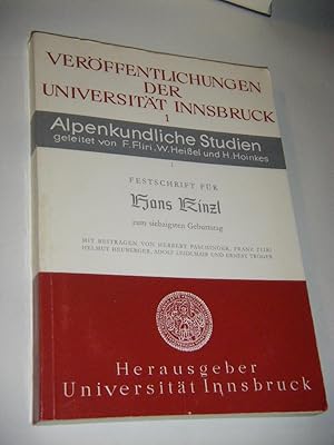Seller image for Festschrift fr Hans Kinzl zum siebzigsten Geburtstag for sale by Versandantiquariat Rainer Kocherscheidt