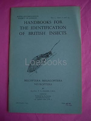 Seller image for MECOPTERA MEGALOPTERA NEUROPTERA (Handbooks For The Identification of British Insects Vol I. Parts 12 and 13) for sale by LOE BOOKS